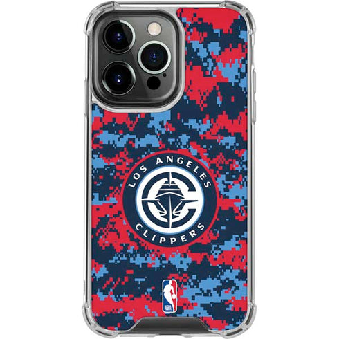 NBA LA Clippers Digi Camo iPhone 14 Pro Clear Case